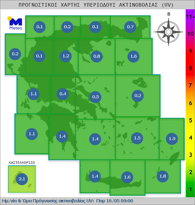 UV map of Greece